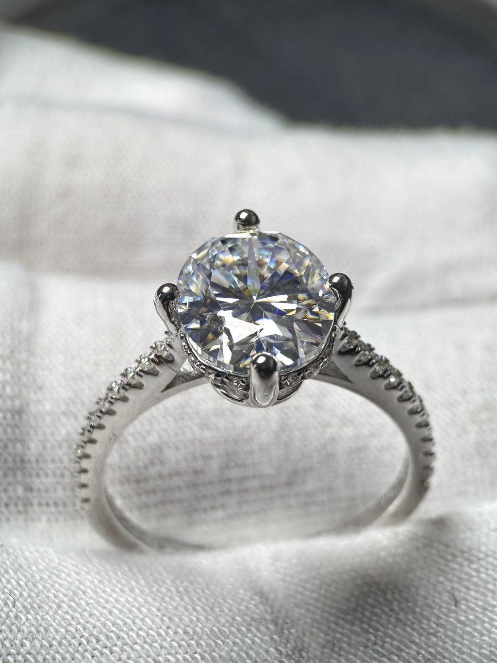 Moissanite Silver Ring 8mm x 10MM