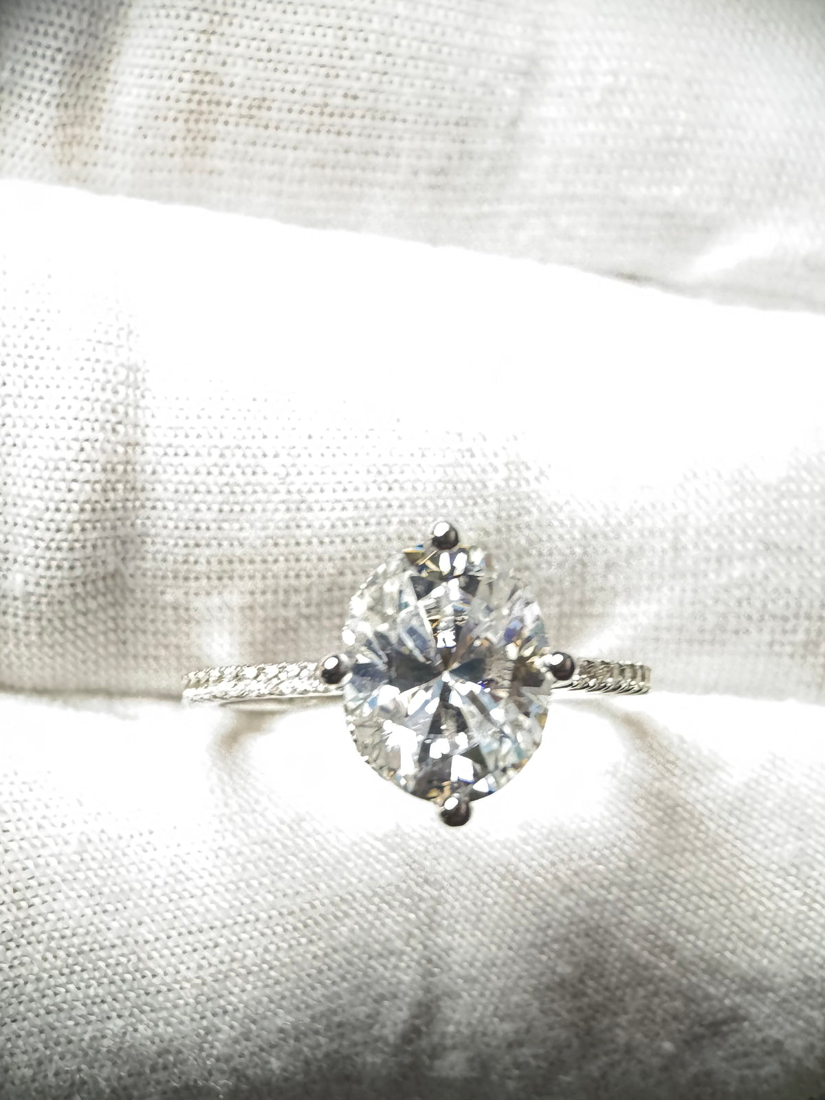 Moissanite Silver Ring 8mm x 10MM