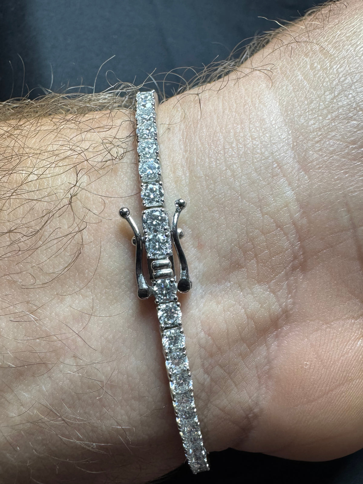 Moissanite Silver Tennis Bracelet