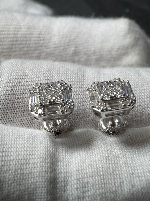 Moissanite Silver Baguette