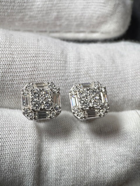 Moissanite Silver Baguette