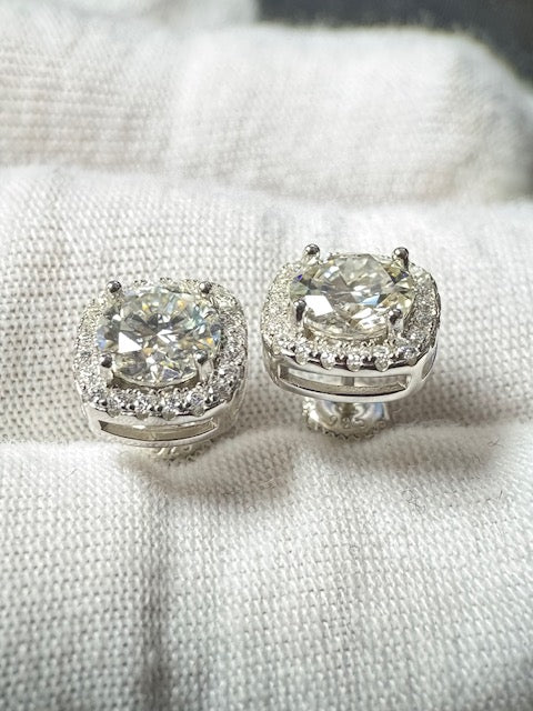 Moissanite Silver Stud