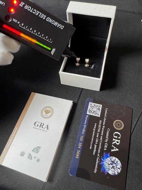 Moissanite Silver Gold Plate 4mm