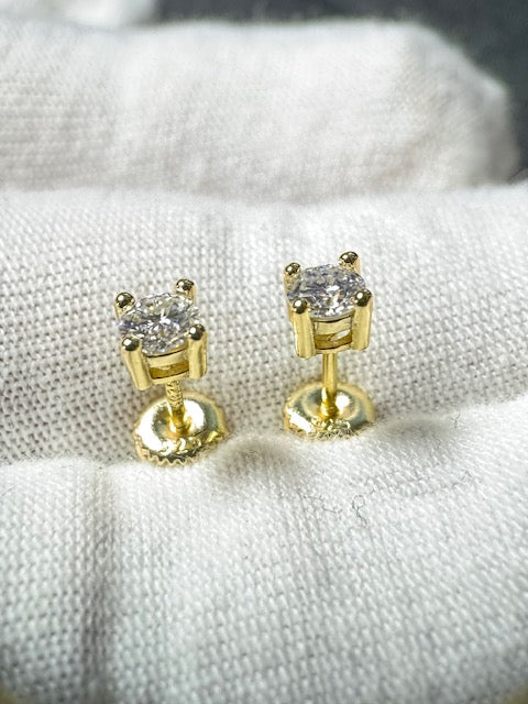 Moissanite Silver Gold Plate 4mm