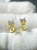 Moissanite Silver Gold Plate 4mm