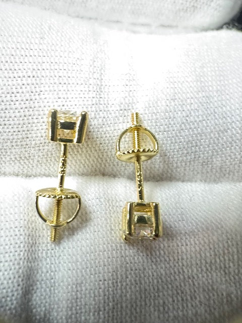 Moissanite Silver Gold Plate 4mm