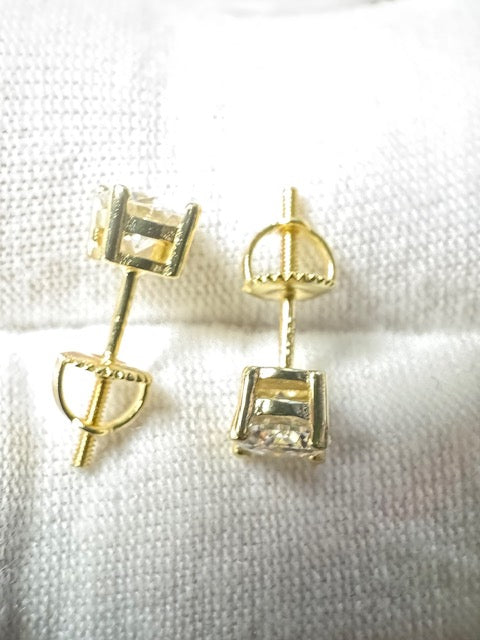 Moissanite Silver Gold Plate 5MM